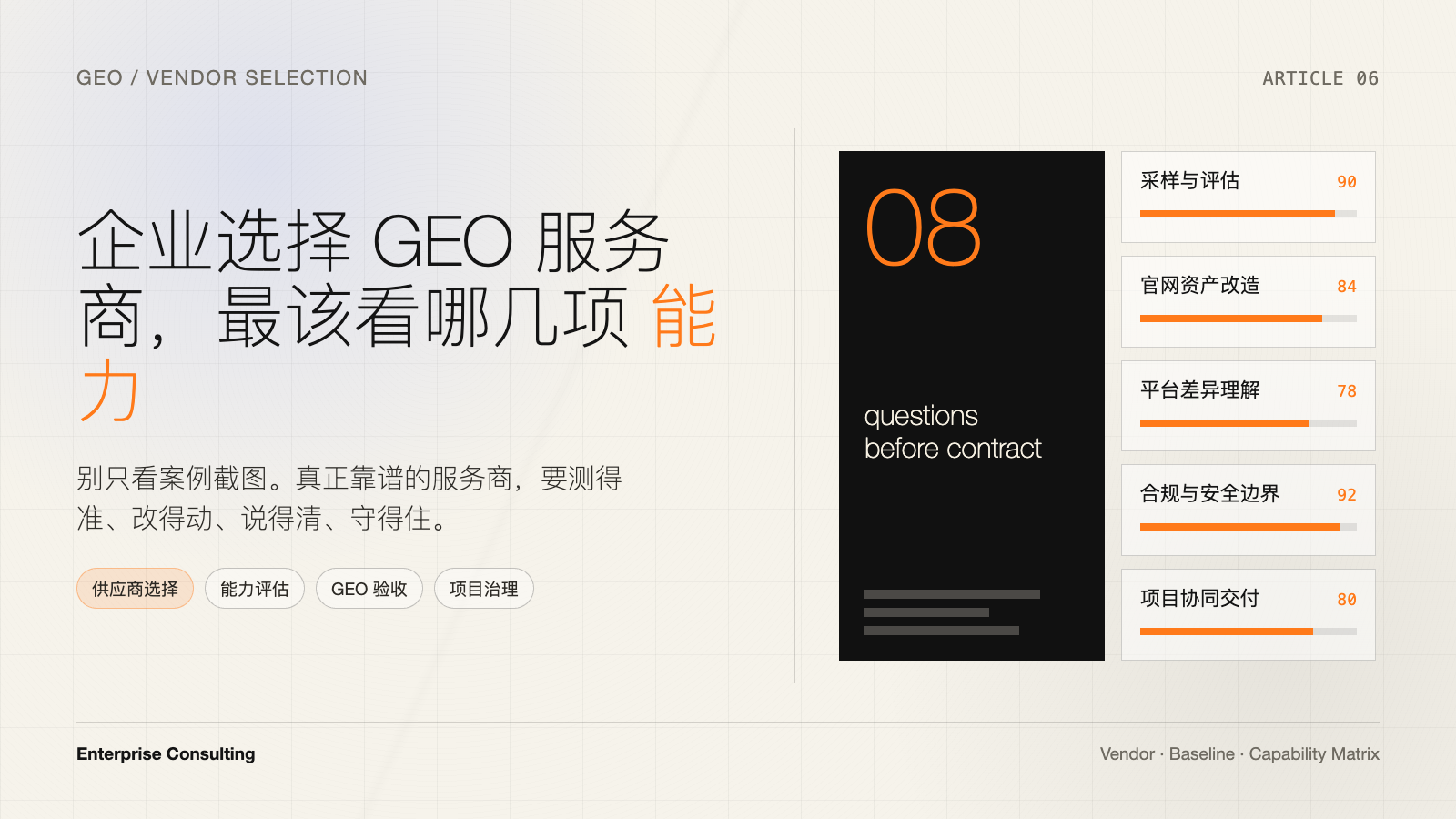 企业选择 GEO 服务商，最该看哪几项能力？